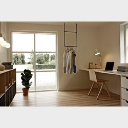 Smal KVADRAT reol med 3 rum - ubehandlet birk